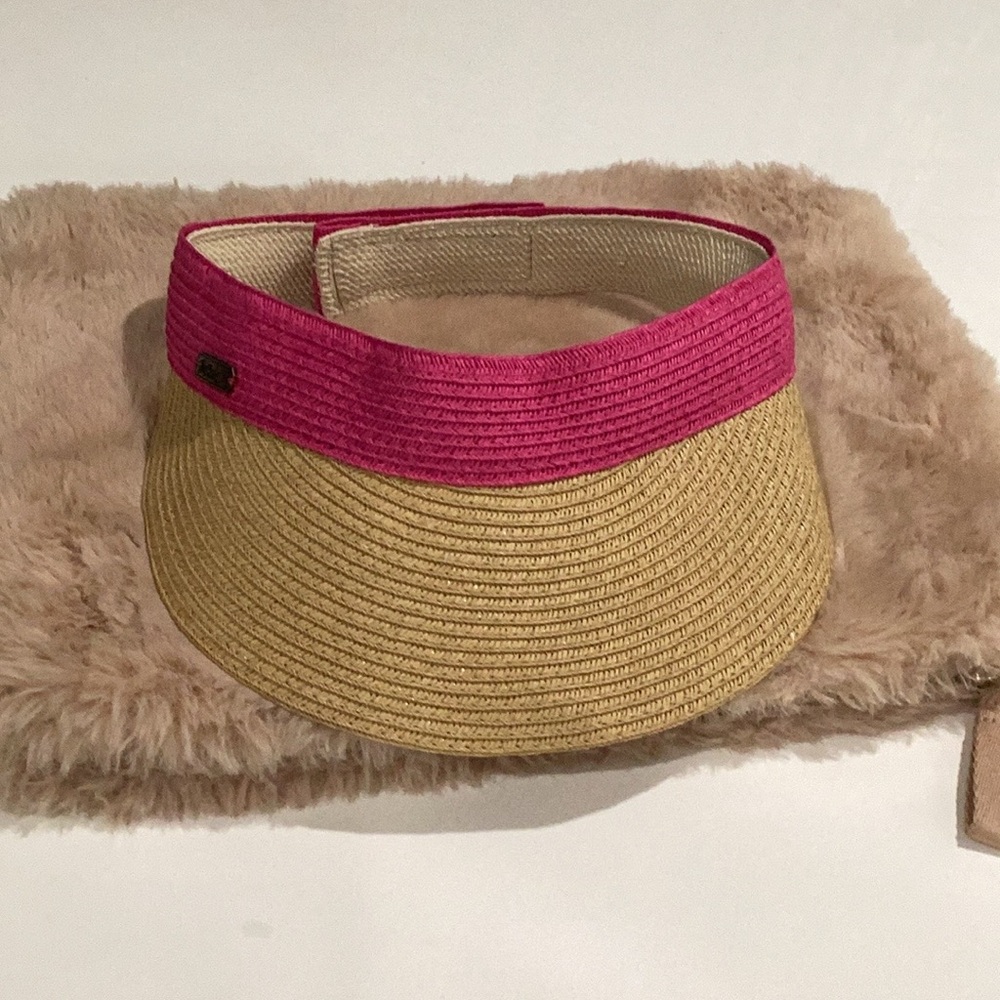 THE BABE COLLECTION Fuchsia and Beige Women's Visor
